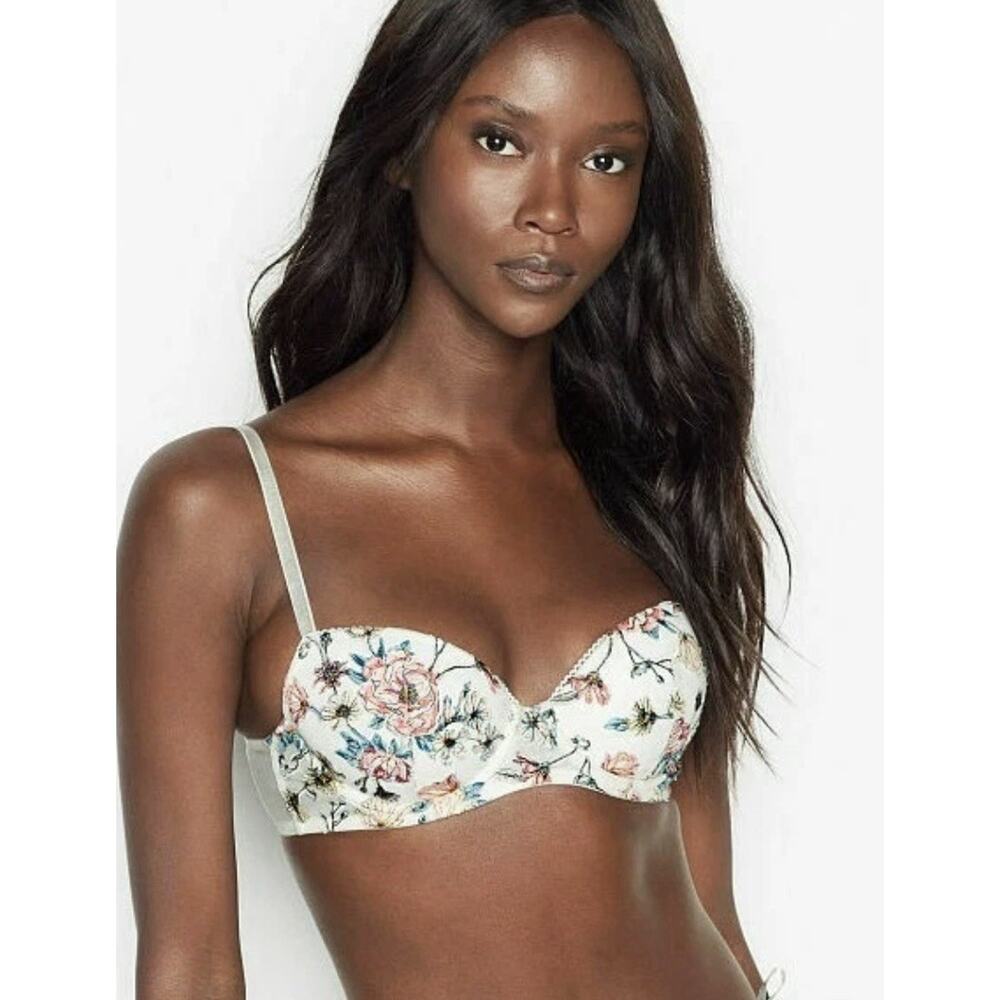 NWT Victoria's Secret DREAM ANGELS Lined Demi Bra Embroidery White 32B